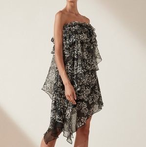 Shona Joy Print strapless Dress